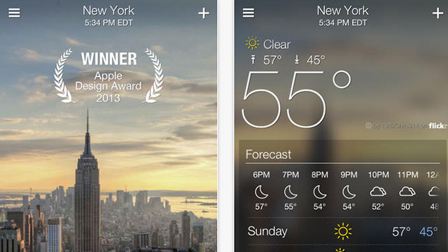 yahoo weather app for iphone