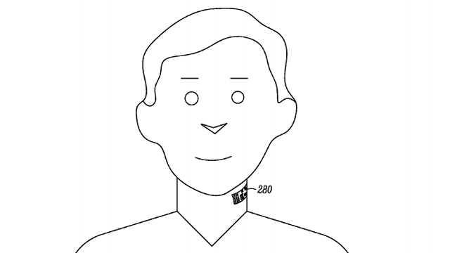 Google throat tattoo patent Motorola mobility Google glass Google lie detector