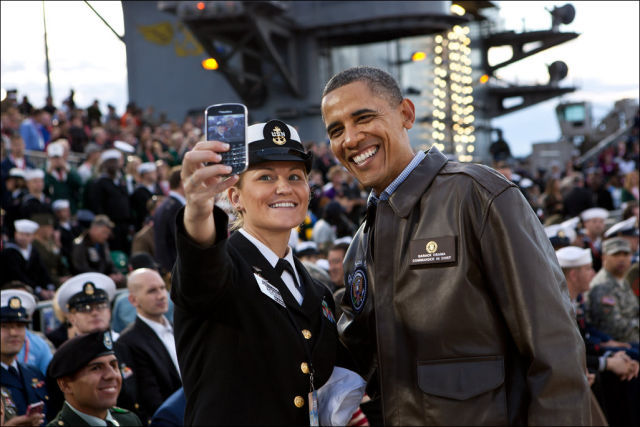 President Obama partakes in the taking of a selfie. Image Credit: Imgur.com