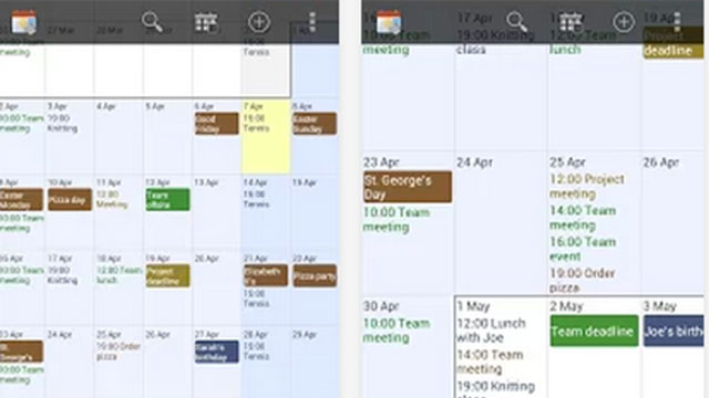 touch calendar android app