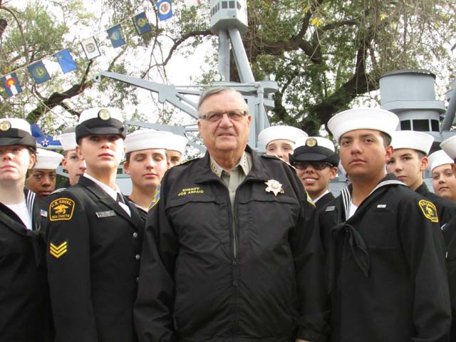 Sheriff Joe Arpaio  Maricopa County in Arizona American flag on rations of bread and water. 