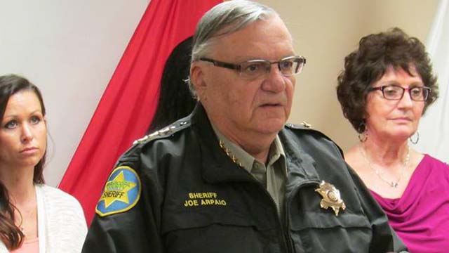 Sheriff Joe Arpaio  Maricopa County in Arizona American flag on rations of bread and water. 