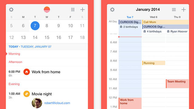 sunrise calendar iphone app