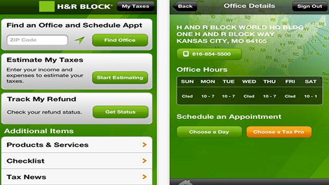 h&r block iphone android app