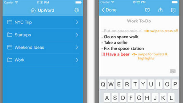 upword notes iphone app
