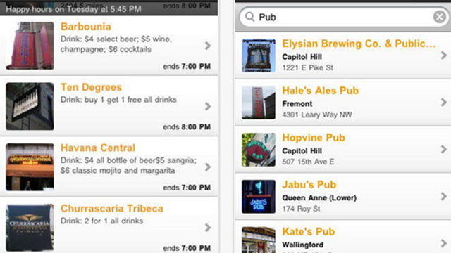happy hours iphone android app