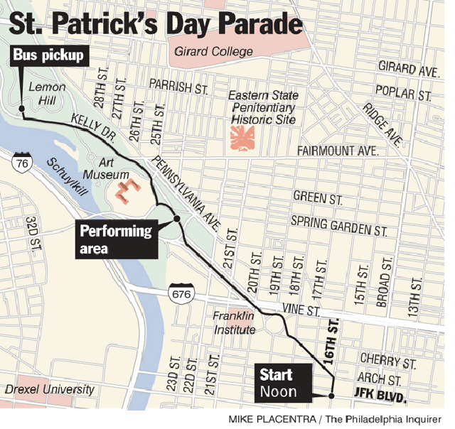 Philadelphia St. Patrick's Day Parade Route