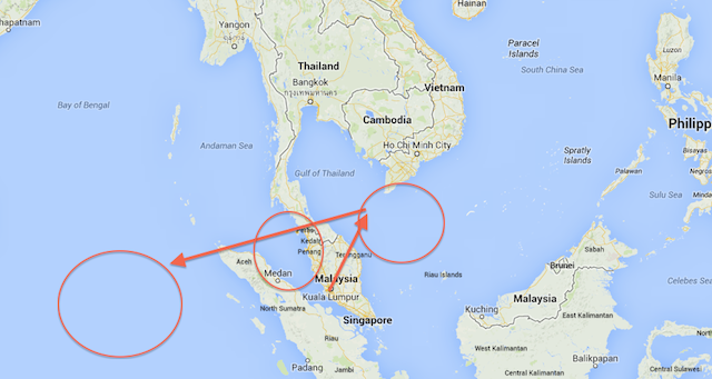 Malaysia flight map