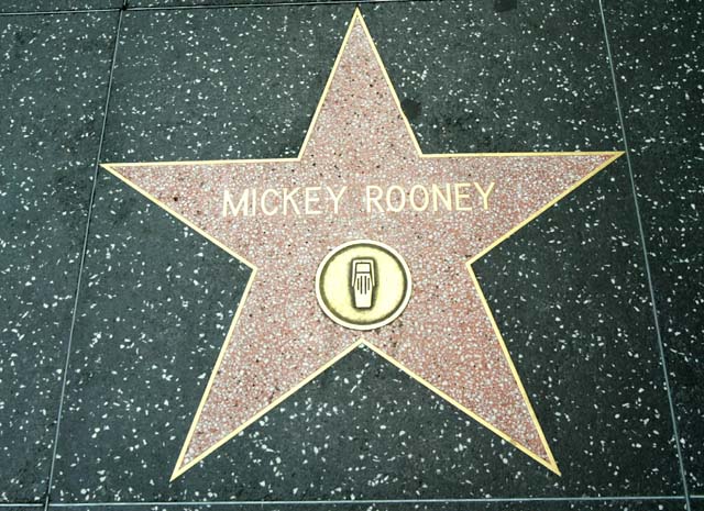 Mickey Rooney Star on Hollywood