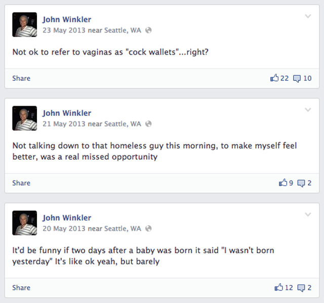 John Winkler Facebook Jokes