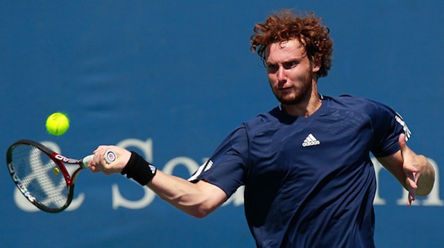 Gulbis returns a serve at the Southern Financial Group Masters in 2010. (Getty)