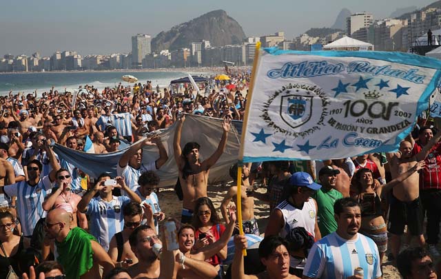 Argentina fans beaches brazil