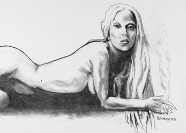 lady gaga sketch, lady gaga nude sketch