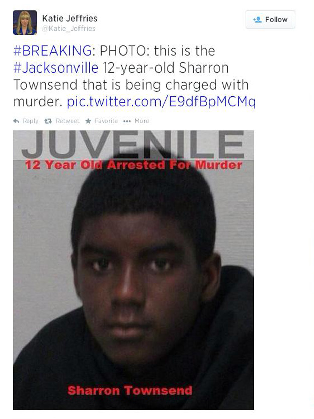 Sharron Townsend 12 year old boy charged murder Florida Thomas Trent