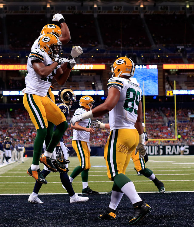 Randall Cobb, Packers touchdown, Aaron Rodgers, Packers vs. Rams