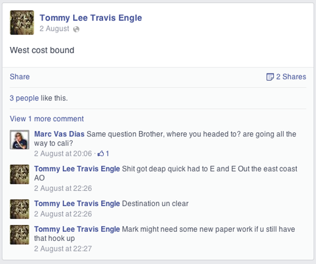 Tommy Lee Engle Facebook Page