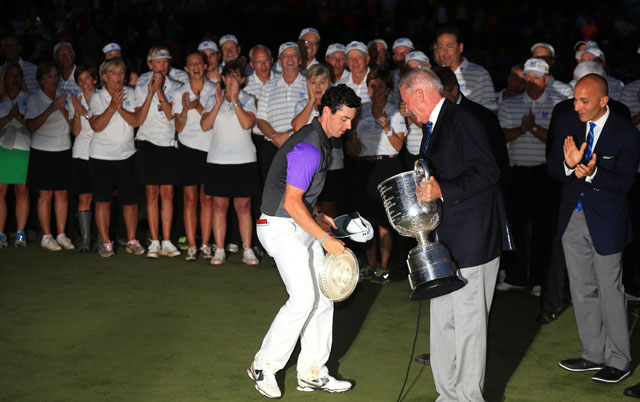 Rory McIlory trophy save