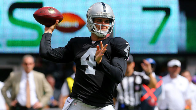 Derek Carr looks for his first win as an NFL starter across the pond in London. 