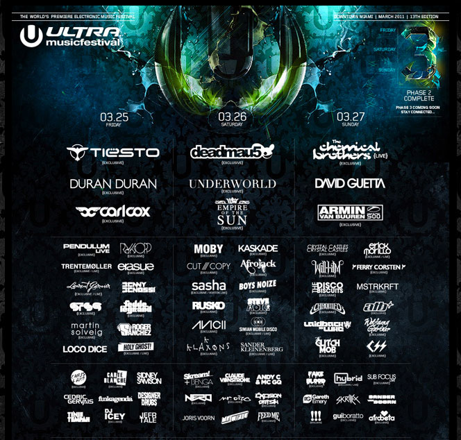 Ultra 2011 Lineup Announced 