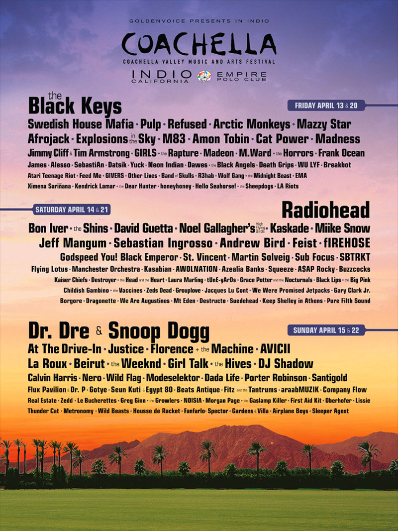Coachella 2012 Lineup Revealed