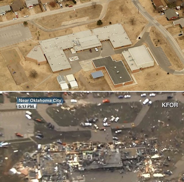 Moore Oklahoma Tornado Staggering BeforeandAfter Photos