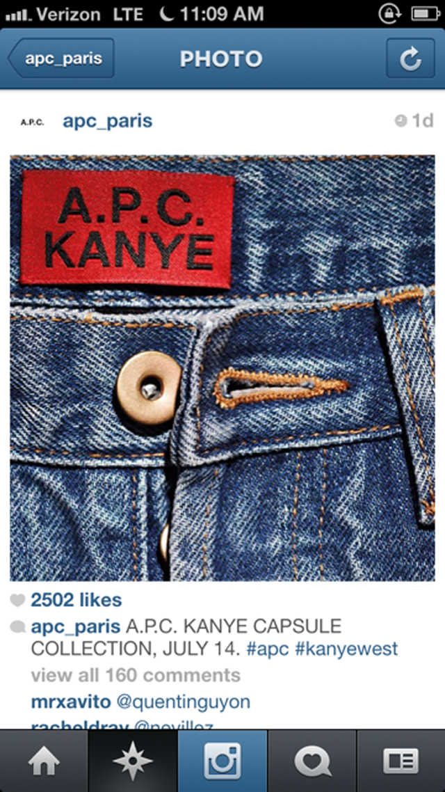 Kanye West: A.P.C French Jean Collection on Instagram