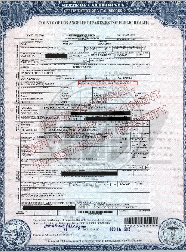 DOCUMENTS: Paul Walker Death Certificate Released | Heavy.com