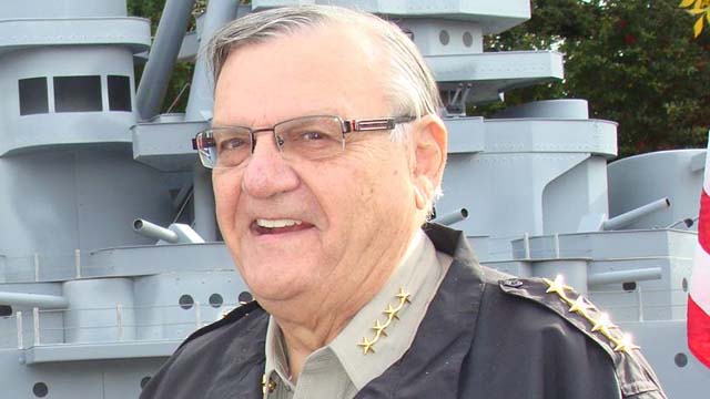 Sheriff Joe Arpaio Maricopa County in Arizona American flag on rations of bread and water.