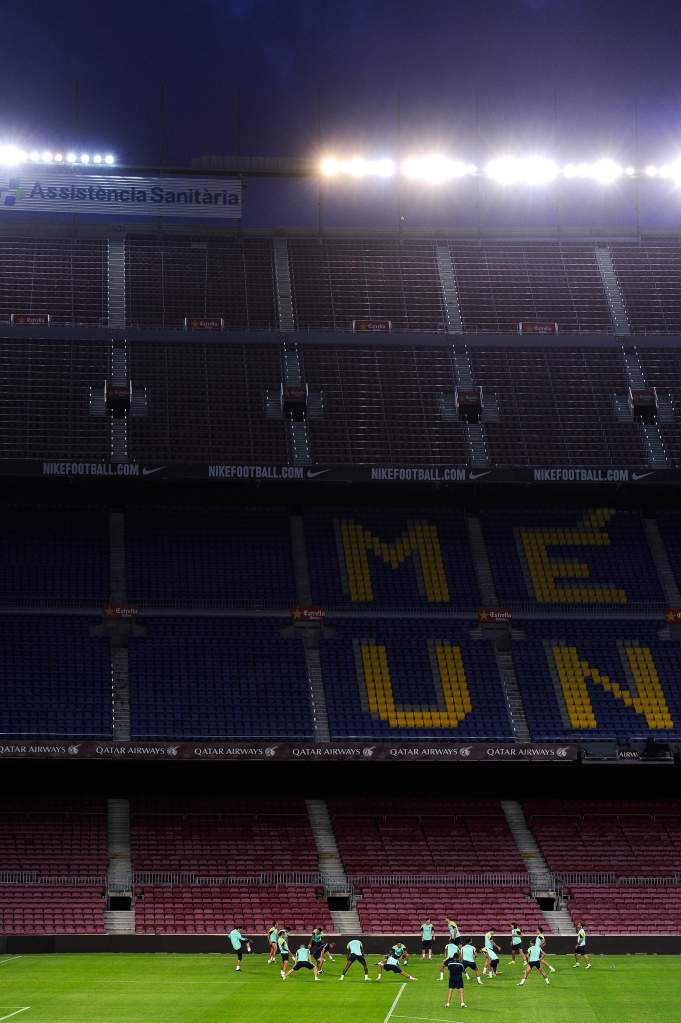 Barcelona Training Real Madrid El Clasico Camp Nou Lionel Messi Leo Messi Gerard Martino Victor Valdes Andres Iniesta