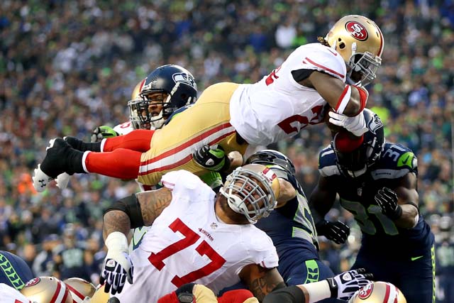 Anthony Dixon Seahawks 49ers NFC Championship Game Russell Wilson Colin Kaepernick The 12th Man.