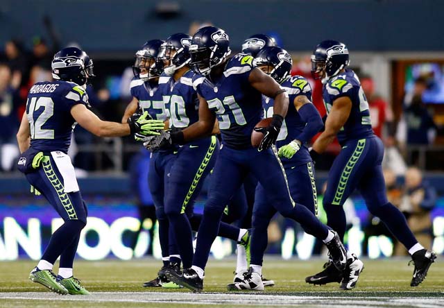 Kam Chancellor Seahawks 49ers NFC Championship Game Russell Wilson Colin Kaepernick The 12th Man.