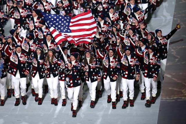 Team USA at Sochi Olmypics Opening Ceremony, Sochi Olympics Opening Ceremony Sochi Winter Olympics Broadcast NBC 7:30