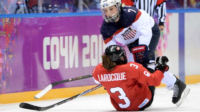 Monique Lamoureux Jocelyne Larocque Team USA Team Canada Sochi Olympics Gold Medal Game