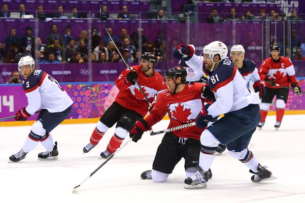 Phil Kessel Chris Kunitz Fight Canada USA Sochi