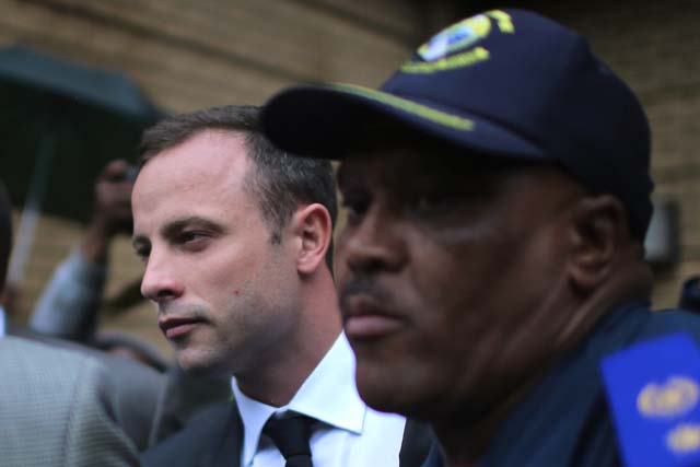 Oscar Pistorius Leaving Court