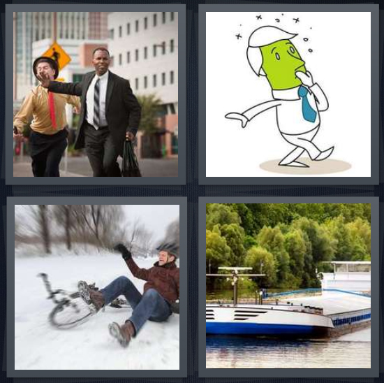 4 Pics 1 Word Answer for Push, Vomit, Fall, Boat | Heavy.com