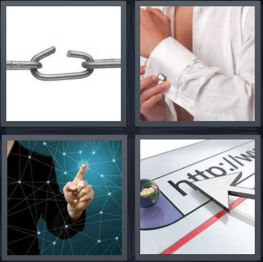 4 Pics 1 Word Answer for Chain, Cuff, Network, Address