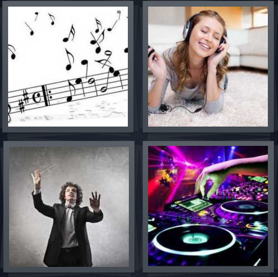 4 pics one word answers music notes