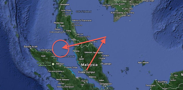 malaysia flight map