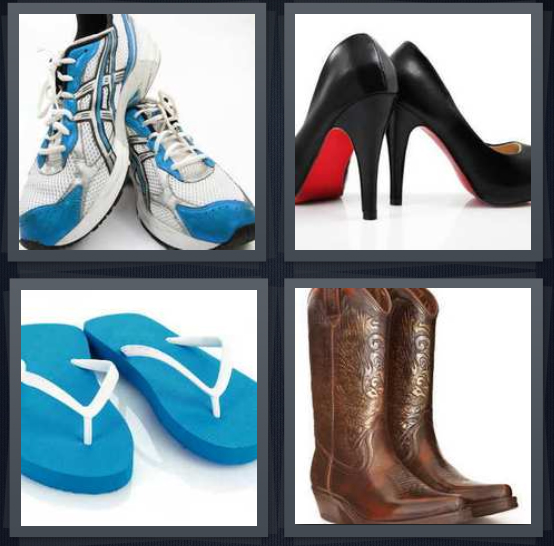 4-pics-1-word-answer-for-sneaker-heels-sandal-boots-heavy