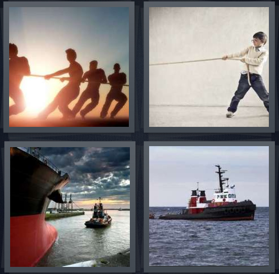 4 Pics 1 Word Answer for Pull, Rope, Ship, Boat | Heavy.com