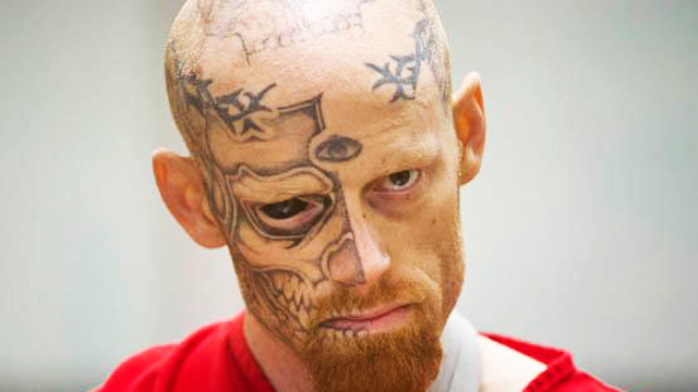 Tattooed-Eyeball Skull-Face Shoots Cop in Anchorage, Alaska 