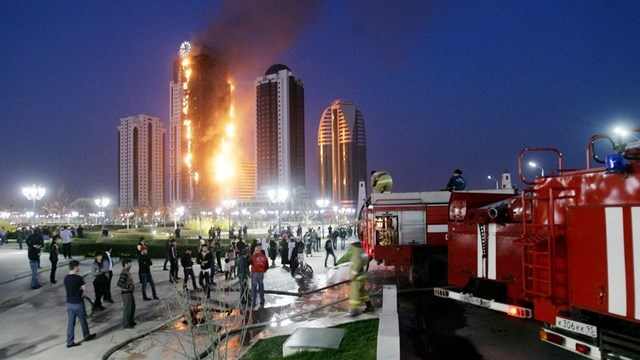 Chechnya's Grozny Skyscraper Fire Extinguished [VIDEO]