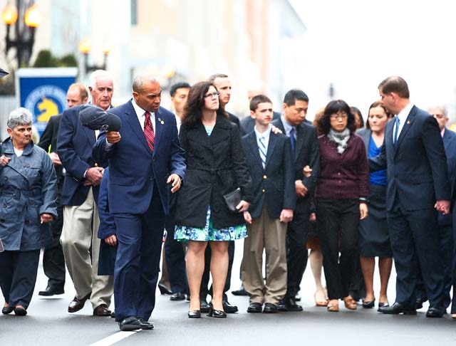 Boston Marathon bombing anniversary ceremony, families, Deval Patrick