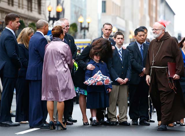 Boston Marathon bombing anniversary ceremony, families