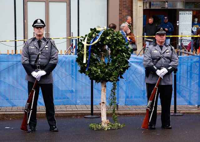 Boston Marathon bombing anniversary ceremony, police