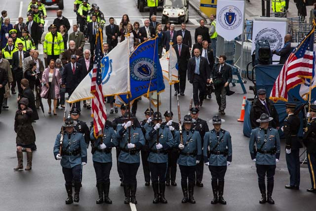 Boston Marathon bombing anniversary ceremony, police