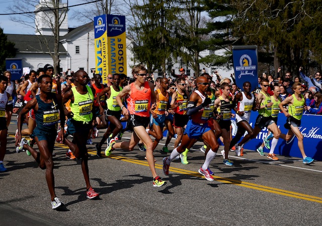 Boston marathon runners