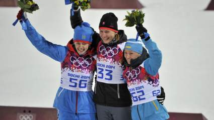 Ukranian Anastasiya Kuzmina Wins Gold Medal for Women’s Biathlon