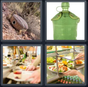 4 pics 1 word 5 letters reading a book sitting at dinner